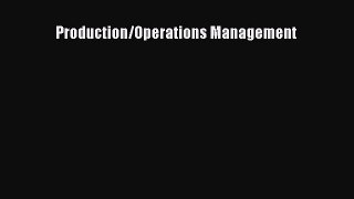 Read Production/Operations Management E-Book Free