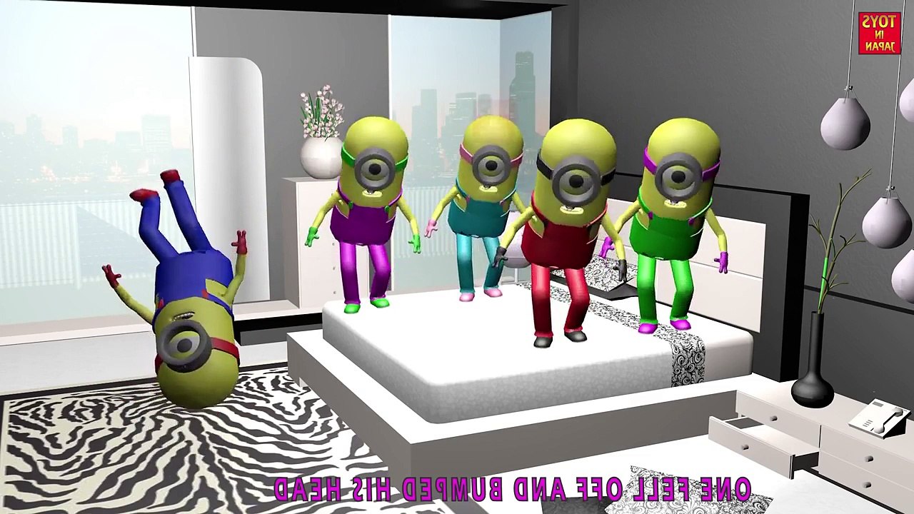 5 Little MINIONS Jumping On The Bed | Kids Songs Nursery Rhymes Children Songs | 3D Animation
