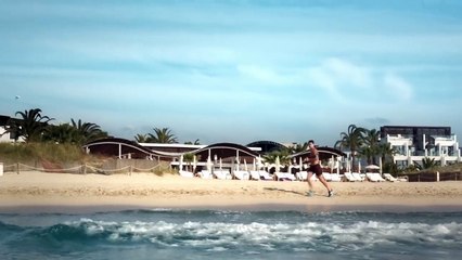 Be aware of funny tan lines when running topless