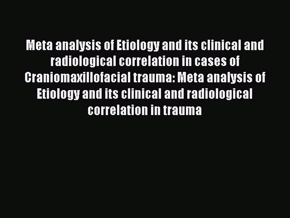 Download Meta analysis of Etiology and its clinical and radiological correlation in cases of