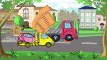 Car Cartoons for children. Excavator & Construction Trucks. Diggers & Vehicles for kids