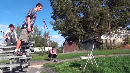 Self Inflicted Faceplant To Steel Chair
