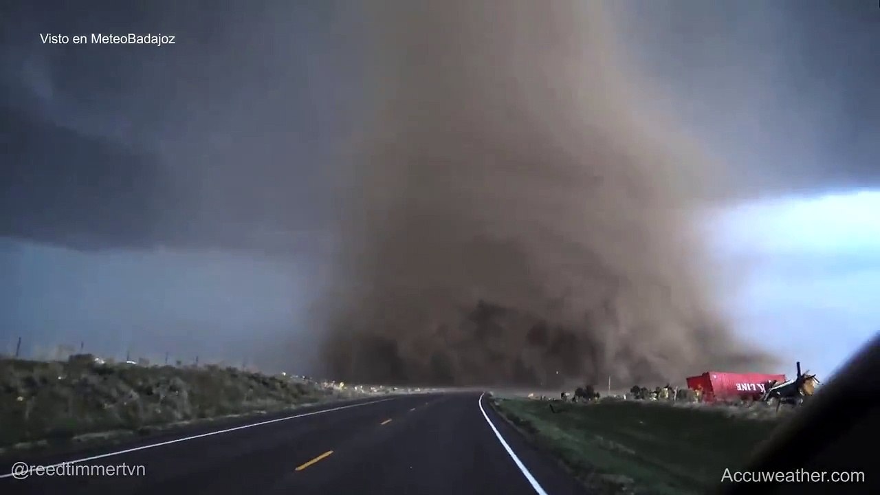 Guy Drive  Right Up To a Huge Tornado