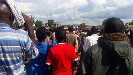 Spectator Hangs Onto a Flying Helicopter