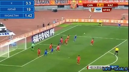 Azat Nurgaliev Goal - China vs Kazakhstan 0-1  (Friendly) 07-06-2016   中國 0-1 哈薩克斯坦