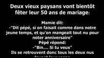 DEUX VIEUX PAYSANS VONT BIENTÔT FÊTER LEUR 50 ANS DE MARIAGE