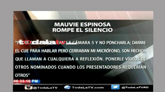 Mauvie Espinosa denuncia posible sabotaje en Premios Soberano-Mas Que Noticias-Video