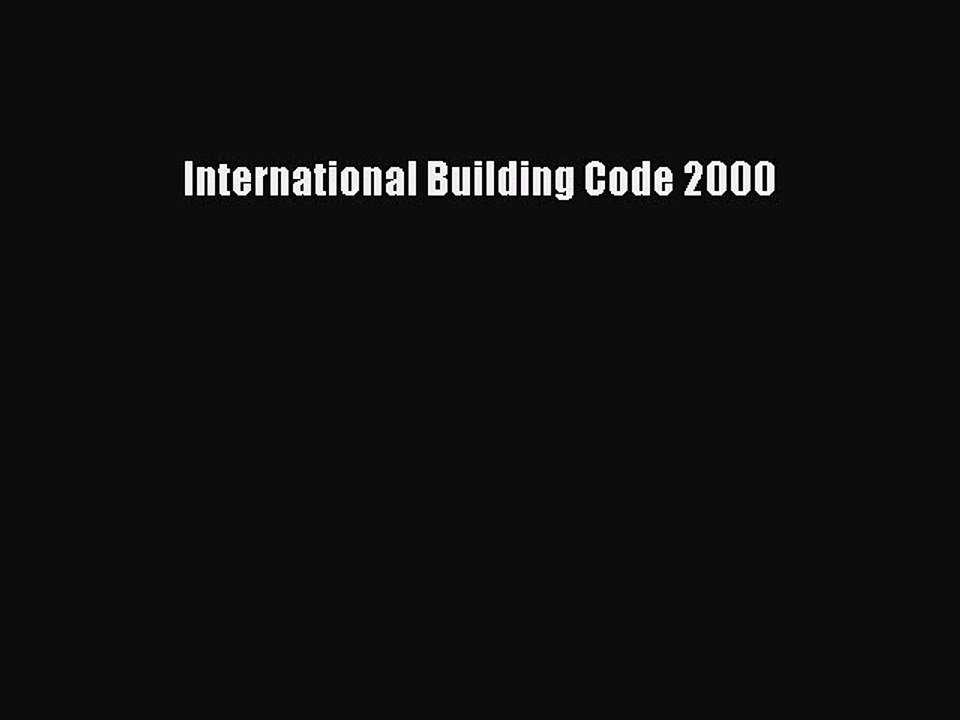 PDF International Building Code 2000  Read Online