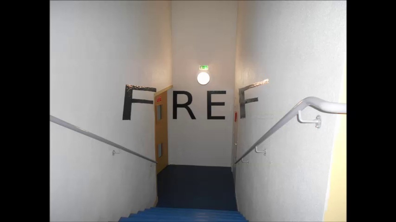 CARDIE Caen Anamorphose FREE réalisée par des élèves du collège La Chaussonnière Saint Martin des Champs (50)