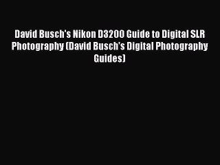 Read David Busch's Nikon D3200 Guide to Digital SLR Photography (David Busch's Digital Photography#