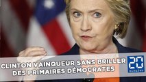 Démocrates: Clinton vainqueur sans briller des primaires