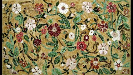 Kitchen With Colorful Floral Backsplash