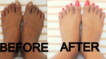 DIY Pedicure At Home  Dark Brown Tan Feet