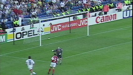 Davor Šuker's chip at EURO 96_ Croatia v Denmark