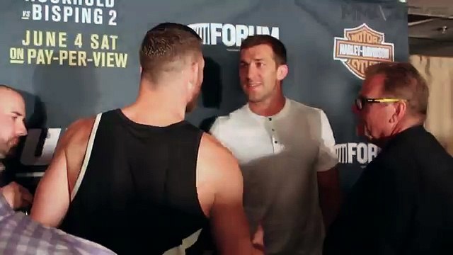 Champ Michael Bisping Luke Rockhold continue battle after UFC 199 press conference