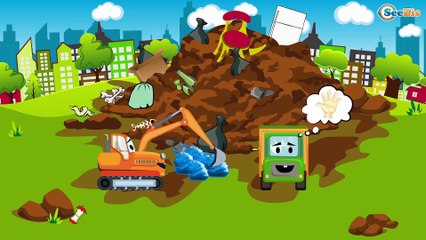 Cars Cartoon. Garbage Truck with Excavator. Heavy Vehicles. Tornado in the city. Season 1. Series 1
