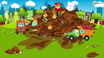 Truck & Monster Trucks Cars Cartoon for children Garbage Truck Adventures in the village