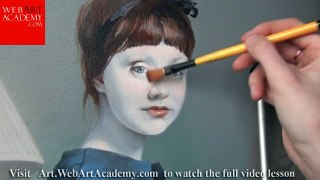 Oil painting demonstration. Portrait painting
