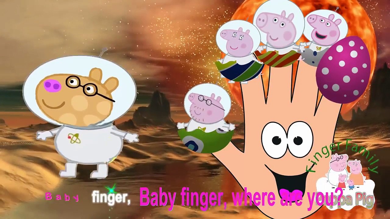 Peppa Pig Finger Family Song - Peppa Pig Moon discovery Magical Surprise Eggs - Kids Songs