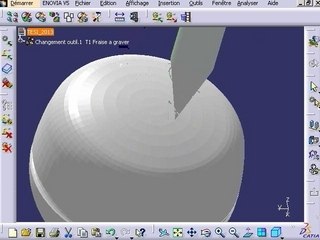 Gravure virtuelle sous Catia du Logo OM sur pommeau