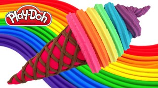 Play-Doh How to Make a Waffle Cone with Pastel Ice Cream * Play Dough Art * RainbowLearning