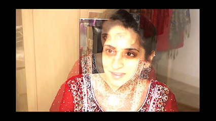 Real Bride - Modern Traditional Asian Bridal Makeup - Red Glittery Smokey Eyes