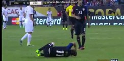 Alejandro Bedoya Horror foul injured - USA 3-0 Costa Rica -07-06-2016