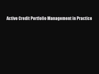 Download Active Credit Portfolio Management in Practice Read Online