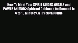 [Read] How To Meet Your SPIRIT GUIDES ANGELS and POWER ANIMALS: Spiritual Guidance On Demand