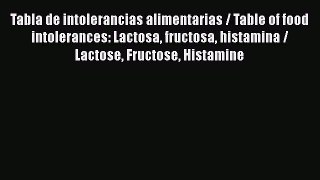 Read Tabla de intolerancias alimentarias / Table of food intolerances: Lactosa fructosa histamina