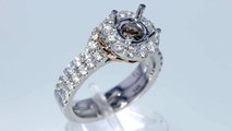 Brilliant Diamond 14kt Halo Engagement Designer Rings Set Online