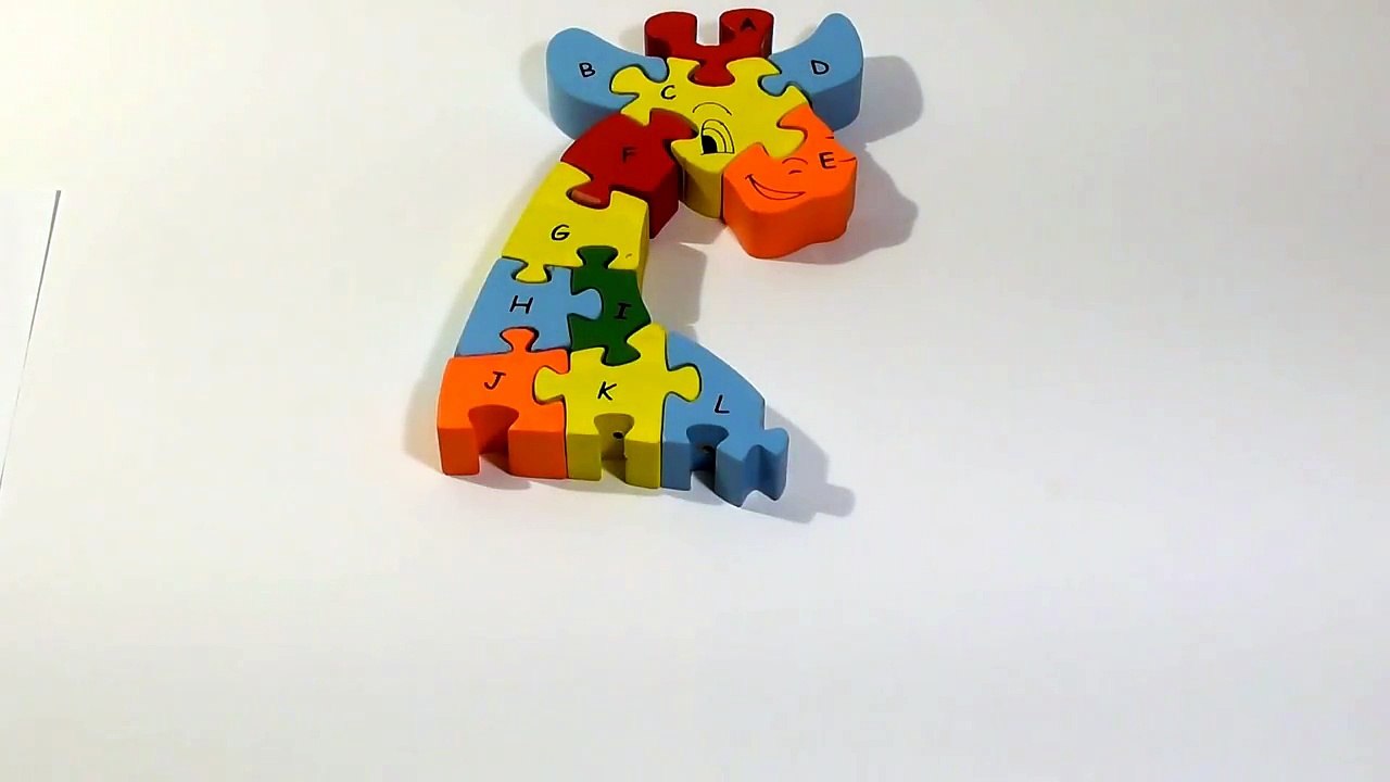 ABC - Color wooden Giraffe puzzles / Nursery rhymes