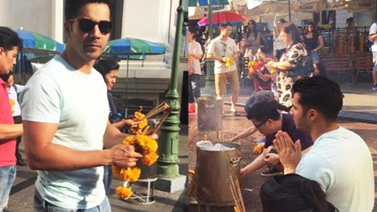 (Video) Varun Dhawan PRAYING At A Buddhist Temple In Bangkok