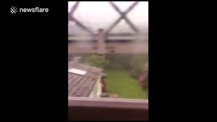 Man nearly hit by lightning as it strikes his house