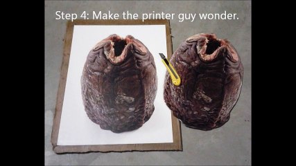 Aliens facehugger target made from a popper and pigeon flipper