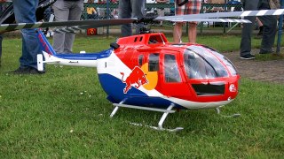 GIANT RC BO-105 VARIO SCALE MODEL ELECTRIC HELICOPTER FLIGHT DEMO / Pöting Turbinemeting 2016