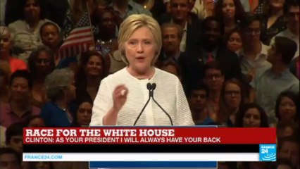 Clinton claims Democratic nomination: "We all believe that bridges are better than walls"