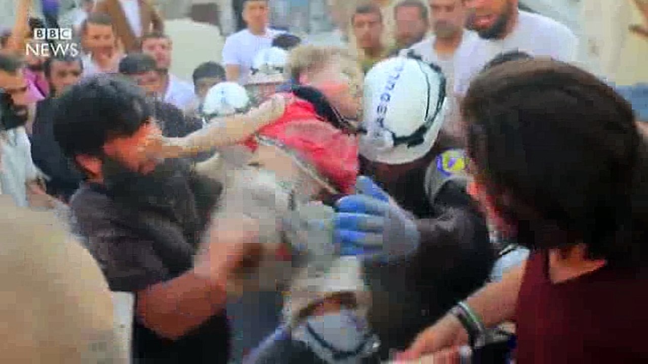 Inside Aleppo syria immediately after air strikes