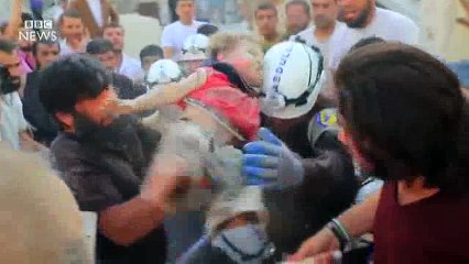 Inside Aleppo syria immediately after air strikes