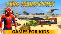 CARS TRANSPORTER dans Spiderman Cartoon Trucks Car for Kids 3D Comptine w action Chansons enfantines