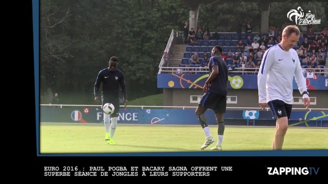 Euro 2016 : Paul Pogba et Bacary Sagna offrent une superbe séance de jongles aux supporters (vidéo)
