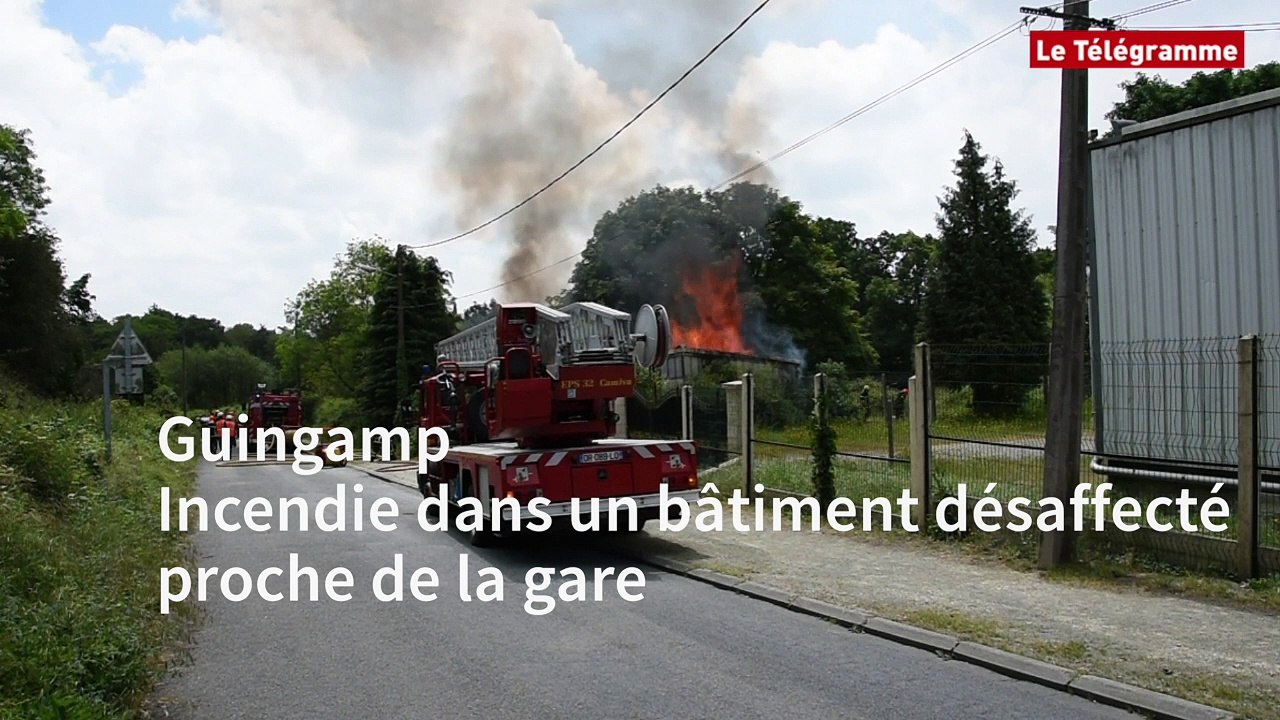 Guingamp. Incendie dans un bâtiment désaffecté proche de la gare