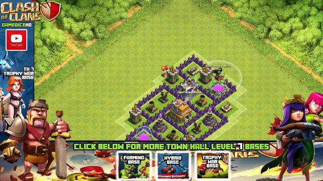Clash of Clans Town Hall 7 Defense (CoC TH7) BEST Trophy Base Layout Defense Strategy
