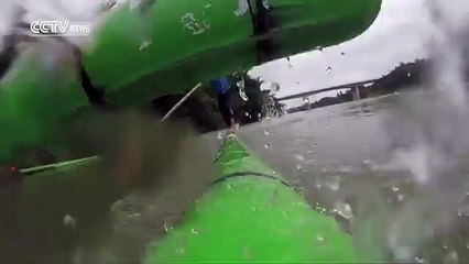 Athletes train for bamboo pole racing ahead of Dragon Boat Festival