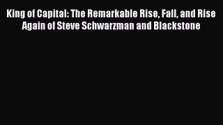 PDF King of Capital: The Remarkable Rise Fall and Rise Again of Steve Schwarzman and Blackstone