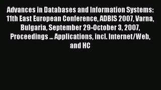 Read Advances in Databases and Information Systems: 11th East European Conference ADBIS 2007