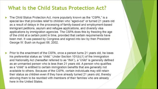 Guide To The Child Status Protection Act (CSPA)