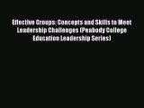 best book Effective Groups: Concepts and Skills to Meet Leadership Challenges (Peabody College