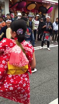 Cool fighting style Japanese traditional Dancing