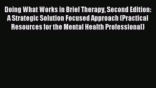 READ book  Doing What Works in Brief Therapy Second Edition: A Strategic Solution Focused